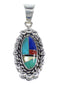 Multicolor Southwest Inlay Silver Pendant RX54488